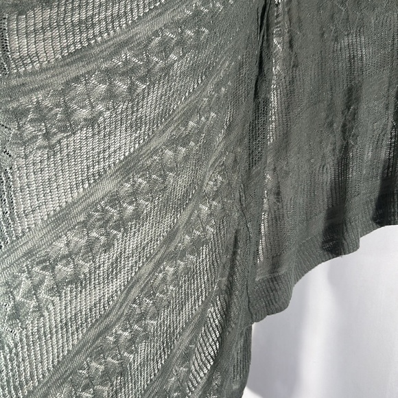 Torrid Sage Green Asymmetrical Pointelle Cardigan - Picture 6 of 10